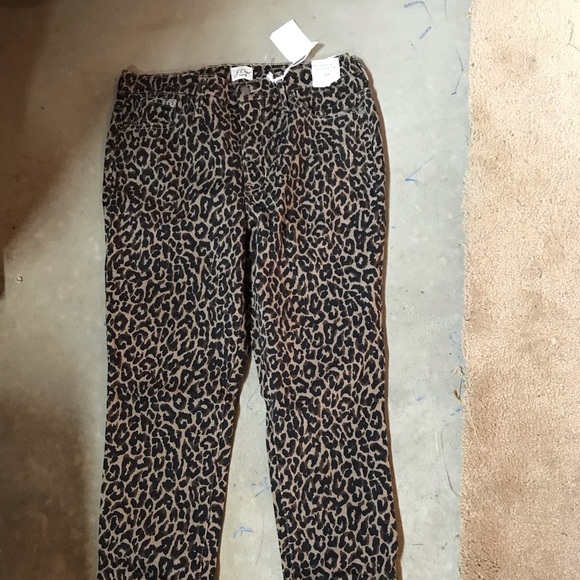 J Crew High Rise Toothpick Leopard Jeans NWT 30